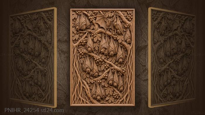 Fig tree with playful flying foxes 3d STL model
