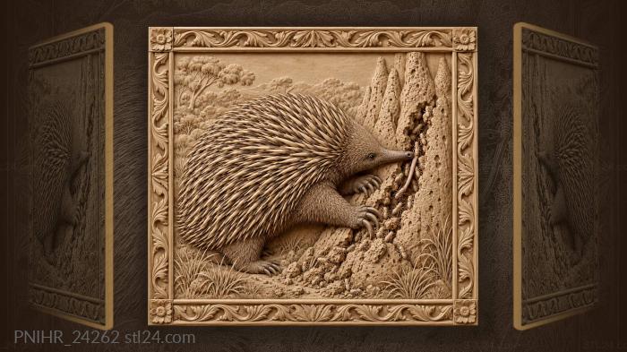 Echidna gathers insects from a fissure 3d STL model