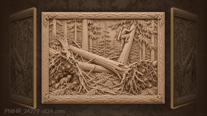 Cedar giants fallen woodsman climbs 3d STL model