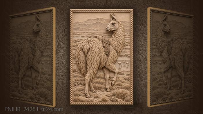 Llama turns back over its shoulder 3d STL model