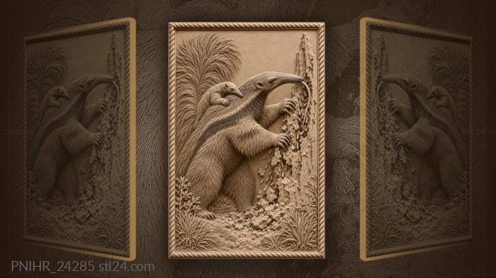 Anteater and termite mound drama 3d STL model