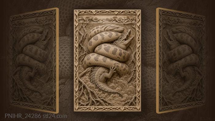 Anaconda and caiman deadly embrace 3d STL model