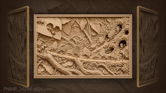 Ant trail leaf carrying procession 3d STL model