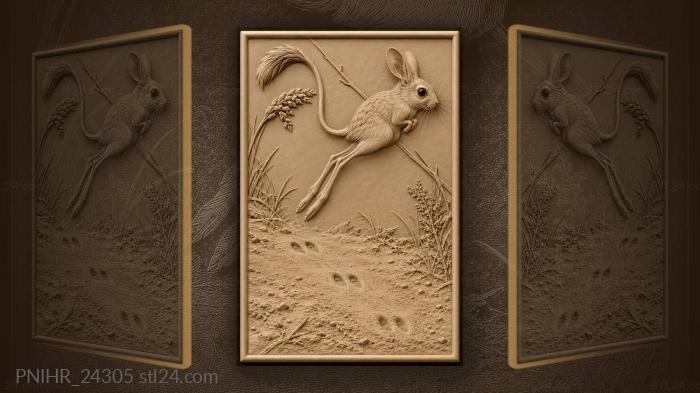 Jerboa in mid-air desert jump 3d STL model