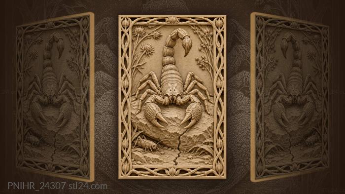 Scorpion halts on a flat stone 3d STL model