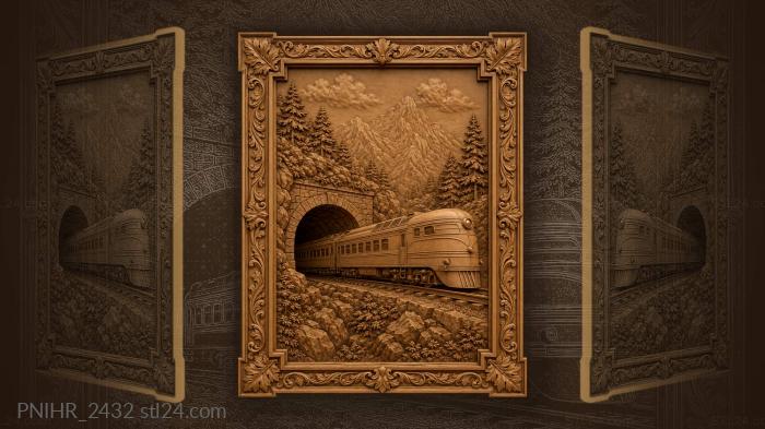 Fast train exiting dark tunnel 3d STL model