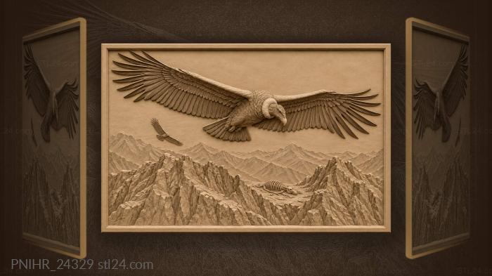 Scavenger glides above a distant carcass 3d STL model
