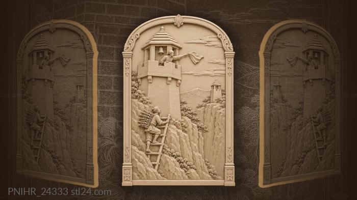Watchtower signal across distant ridge 3d STL model