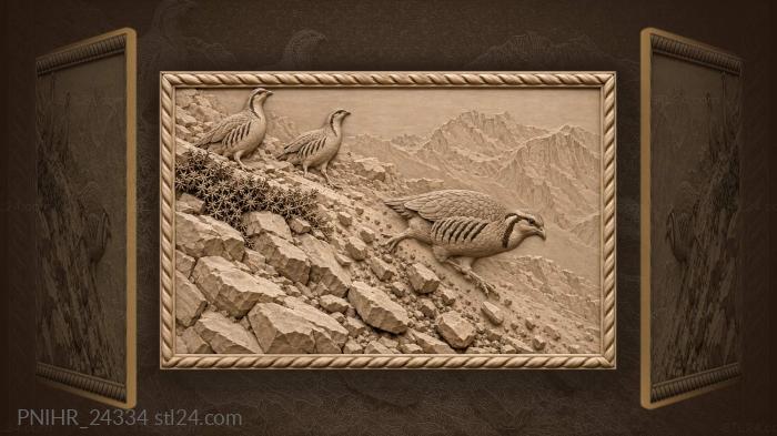 Rock partridge runs down loose scree 3d STL model
