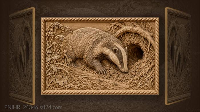 Badger returns to sett at dawn 3d STL model