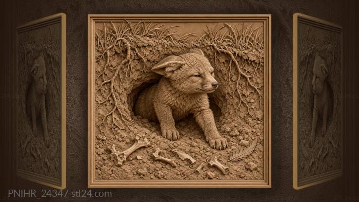 Fox cub first leaves the earth 3d STL model