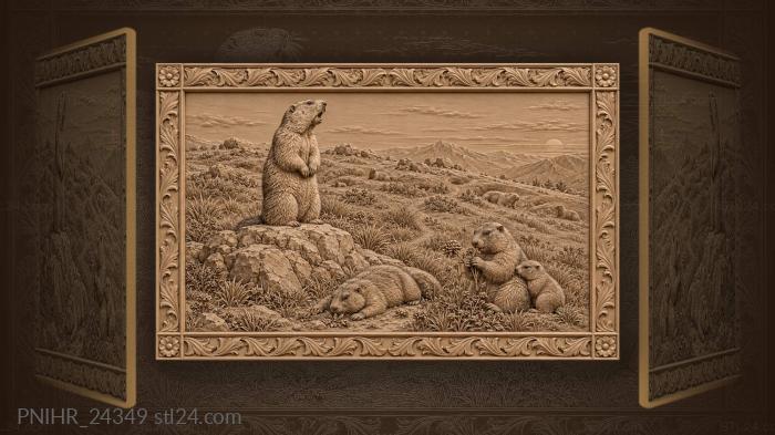 Marmot watch over steppe home 3d STL model