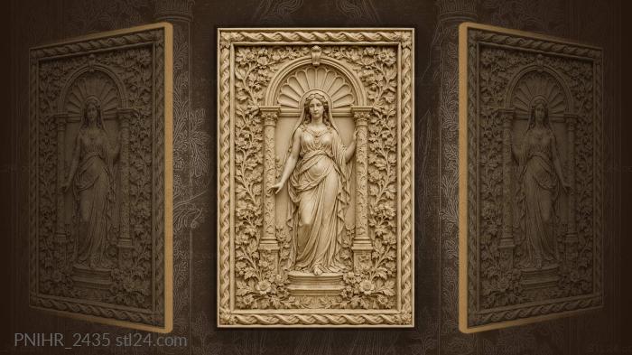 Window with figure and foliage 3d STL model