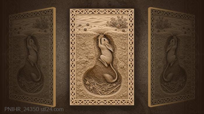 Jerboa plugs its burrow with sand 3d STL model
