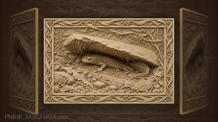 Newt shelters beneath a tilted slab 3d STL model