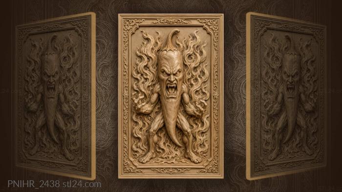 Angry pepper with fiery face 3d STL model