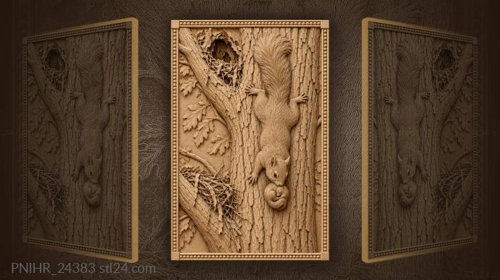 Squirrel mother with baby descending 3d STL model