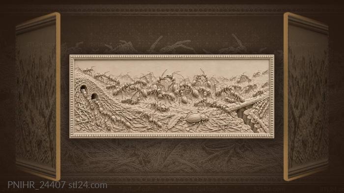 Ants lock jaws along the border 3d STL model