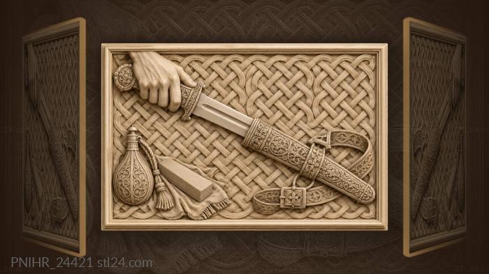 Kindjal drawn from sheath weapon 3d STL model