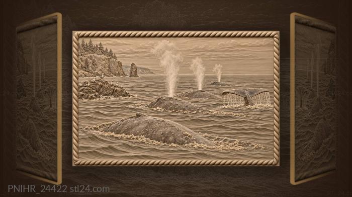 Grey whales travel south along coast 3d STL model