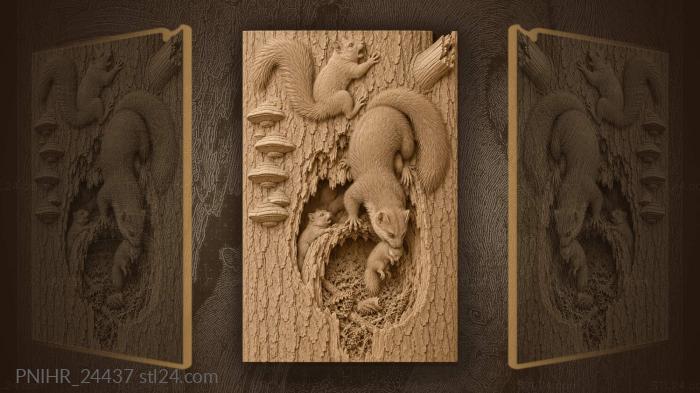 Pine marten robs squirrel drey inside 3d STL model