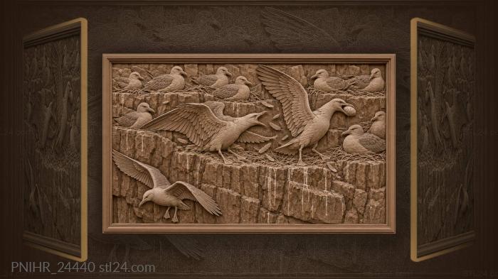 Cliffside squabble over a stolen egg 3d STL model