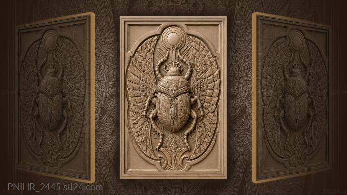Sacred scarab with geometric wings 3d STL model