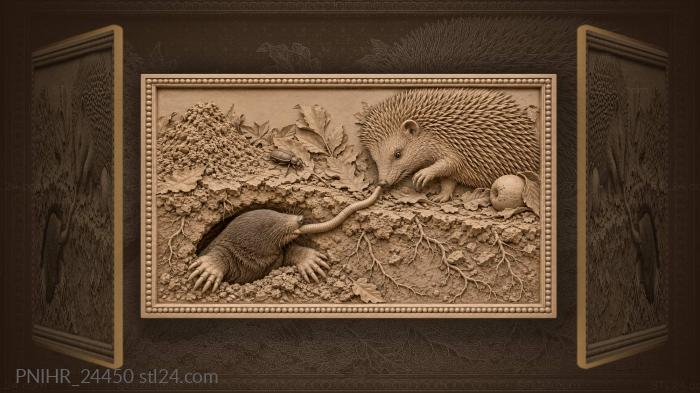 Hedgehog contests the tunnel thiefs catch 3d STL model