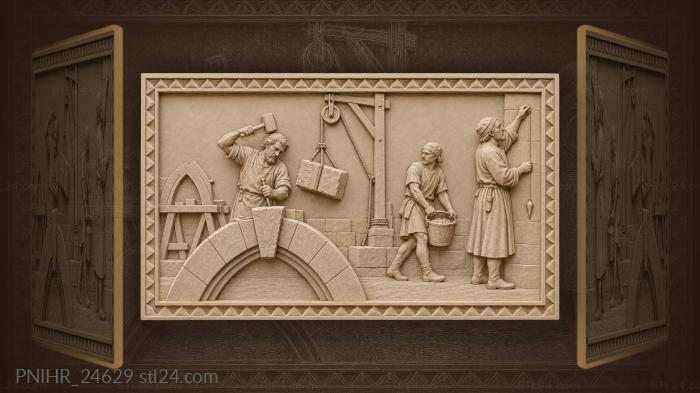 Cathedral stone mason at work 3d STL model