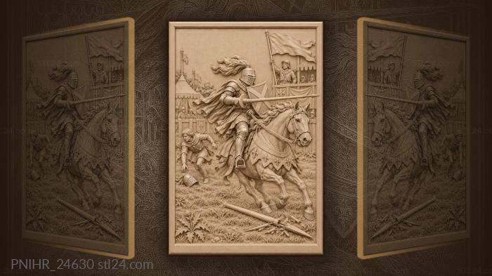 Knight’s charge heraldic tournament action 3d STL model