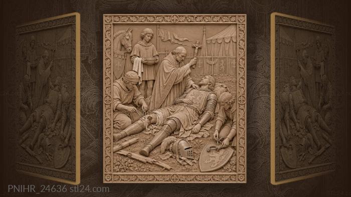 Knight receiving last rites tournament field 3d STL model