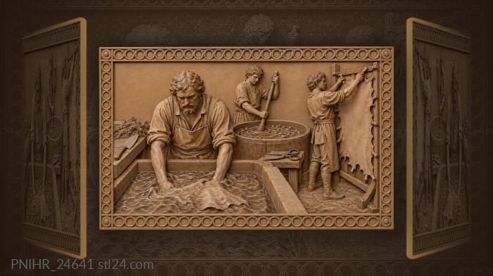Old craft of leather tanning 3d STL model