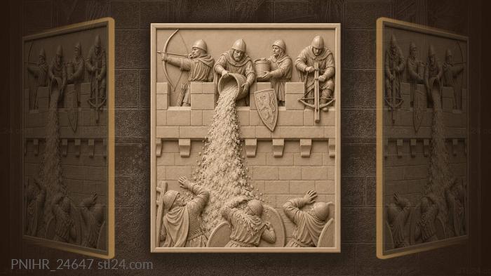 Defender pouring lime on attackers 3d STL model
