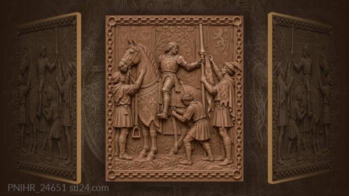 Knight takes lance with heraldic sleeve 3d STL model