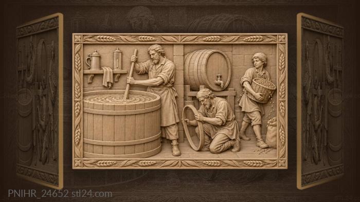 Brewer in cellar with apprentice 3d STL model