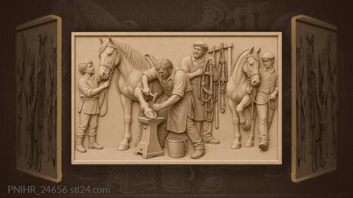 Farrier at work fairground scene 3d STL model