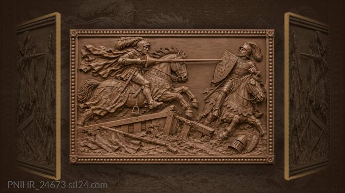 Knightly duel broken lance battlefield 3d STL model