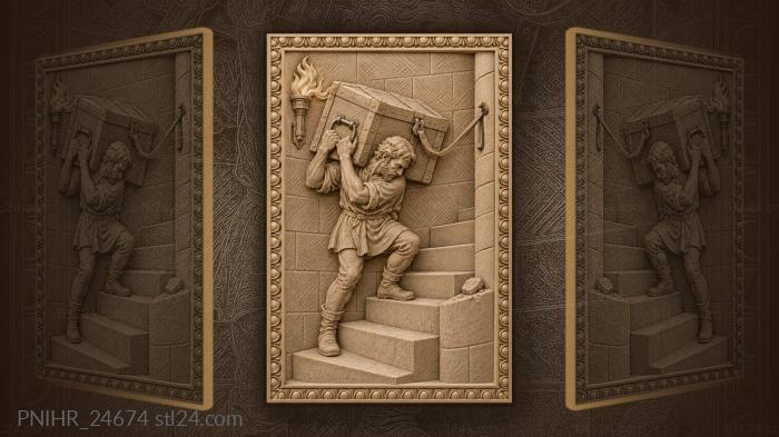 Porter climbing with heavy chest 3d STL model