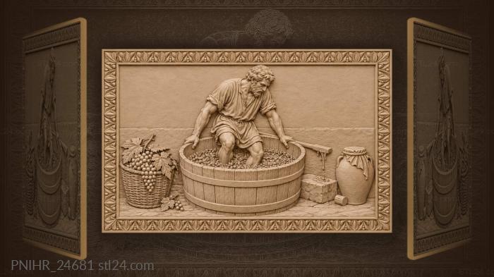 Wine harvest ancient tradition celebration 3d STL model