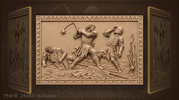 Knight’s fierce battle with fallen foe 3d STL model