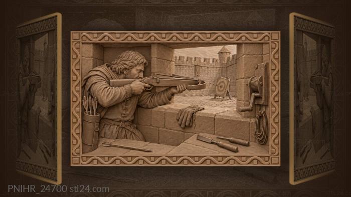 Archer at the castle loophole 3d STL model