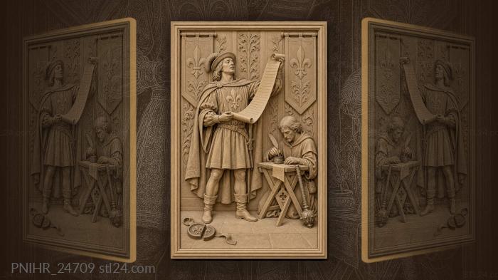 Herald reading ancient royal decree 3d STL model