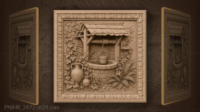 Ancient well with floral abundance 3d STL model