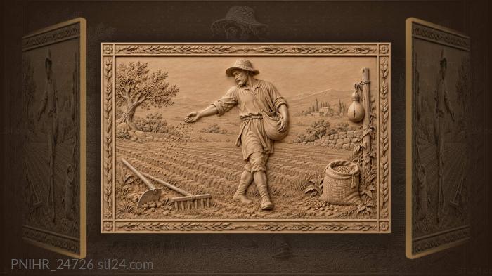 Sowing seeds in the field 3d STL model