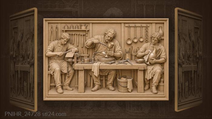 Metalwork guild workshop scene 3d STL model
