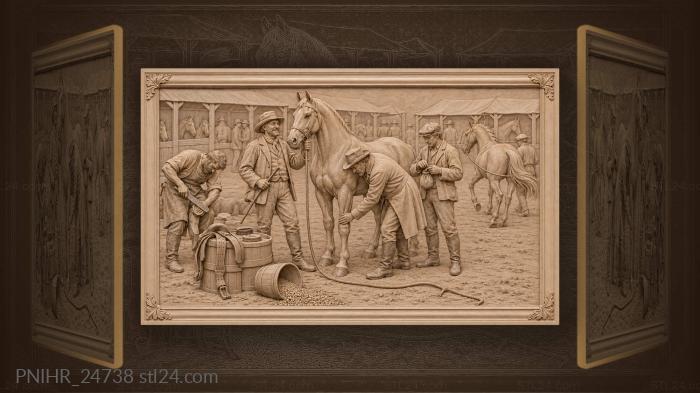 Horse trading at lively country fair 3d STL model