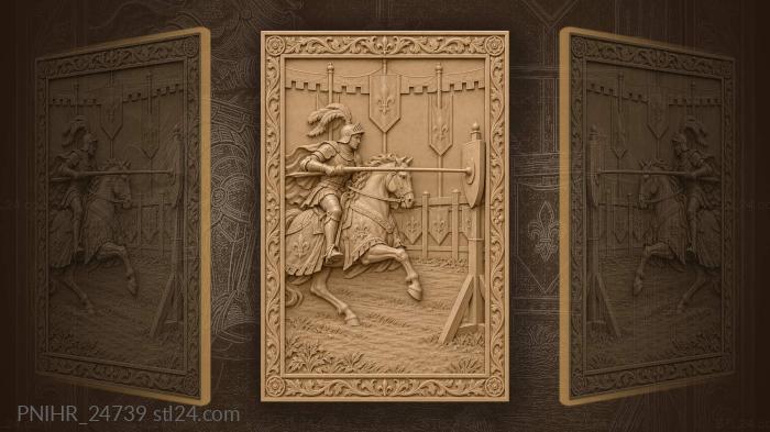 Knight at the quintain jousting bravely 3d STL model