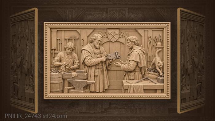 Master smith inspects finished hinge 3d STL model