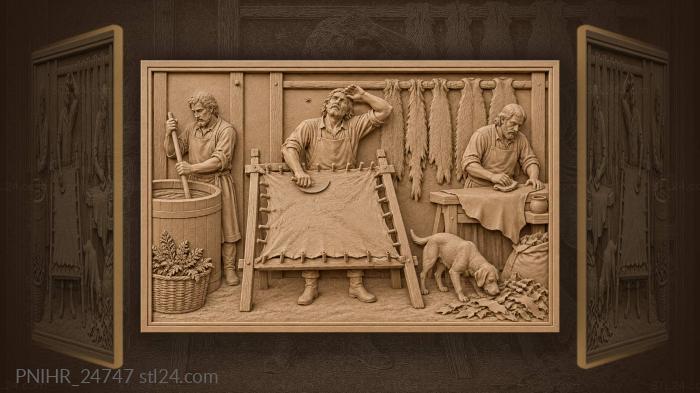 Tanner’s work sun drying hides 3d STL model