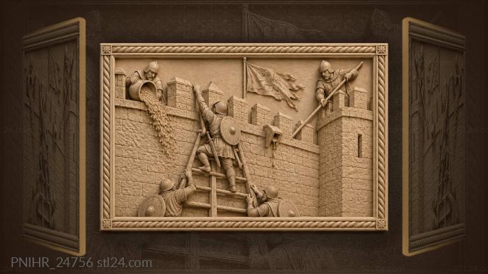 Castle siege under fierce attack 3d STL model